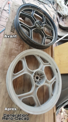 Nettoyage de jantes automobiles par aérogommage